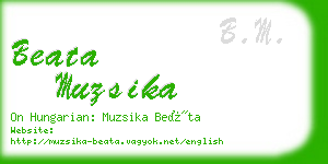 beata muzsika business card